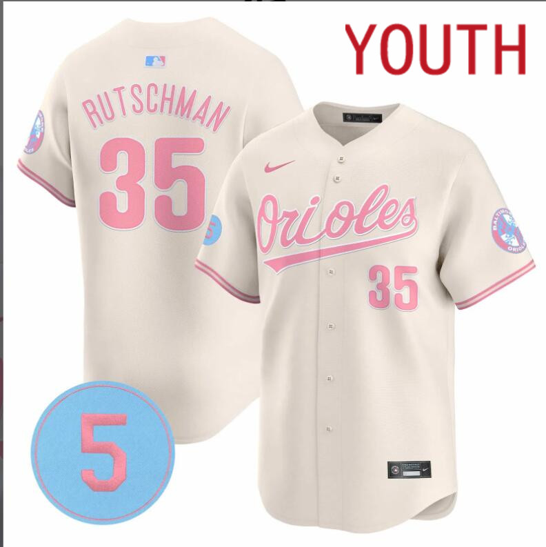 Youth  Baltimore Orioles #35 Rutschman Cream 2024 Nike MLB jersey